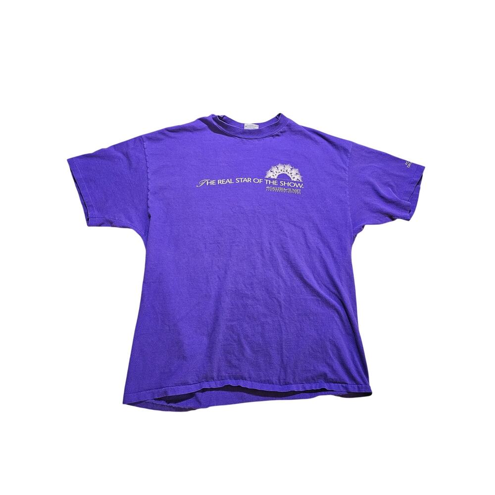 The Real Star of the Show Galleria at Sunset Shirt Purple T-shirt Sz XL 1990s